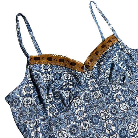 Xhilaration Boho Y2K Floral Tile Cami Tank Top - Picture 4 of 5